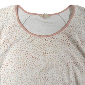Lake Pajama Top‎ Womens Large White Pink Pima Cotton Rebecca Atwood Sleep Shirt